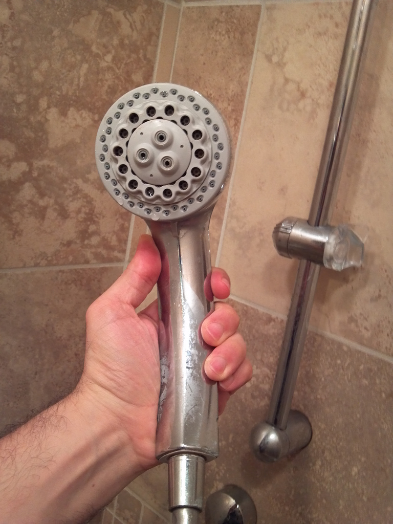 This brings up an important point: when checking water pressure, point the thing *away* from your face.