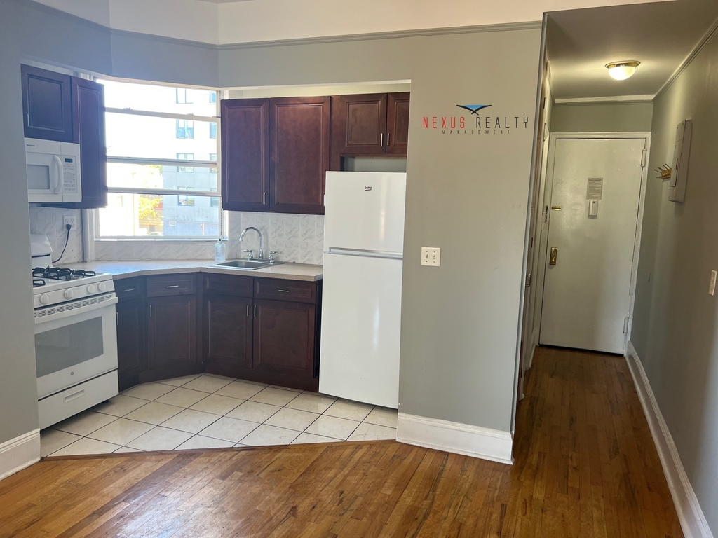 Kitchen with white appliances