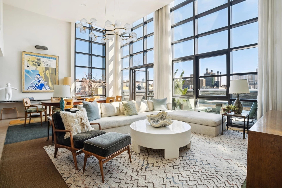 Penthouse apartment with oversized windows