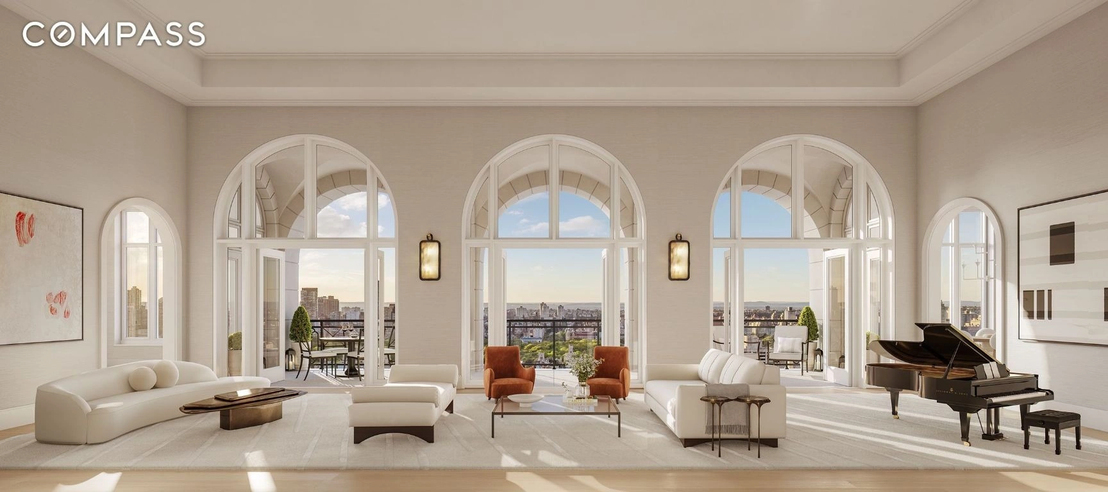 Striking curved design in a penthouse apartment