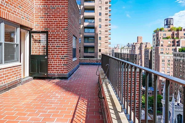 Private terrace with brick floors