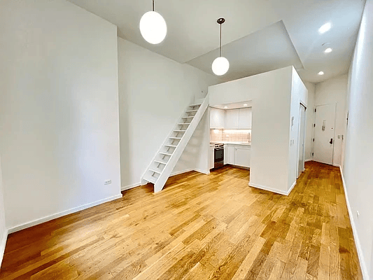 Spacious living room with loft in Brooklyn September 2025