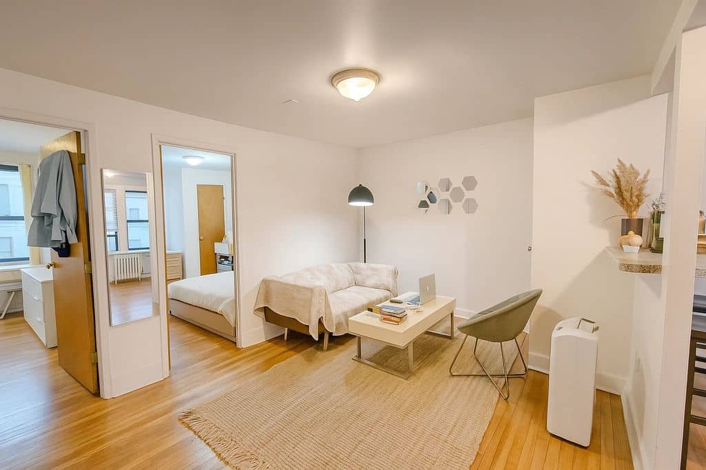 Bright two bedroom apartment in Astoria in December of 2025