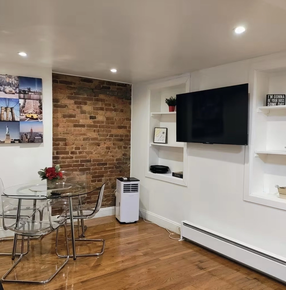 Clinton Hill one bedroom with exposed brick in December of 2025