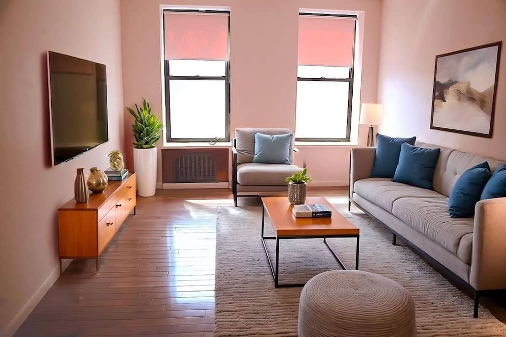 Harlem one bedroom apartment with sunny southern exposure in April of 2026