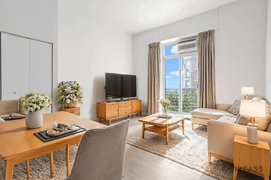 Financial District apartment with private balcony in August of 2026