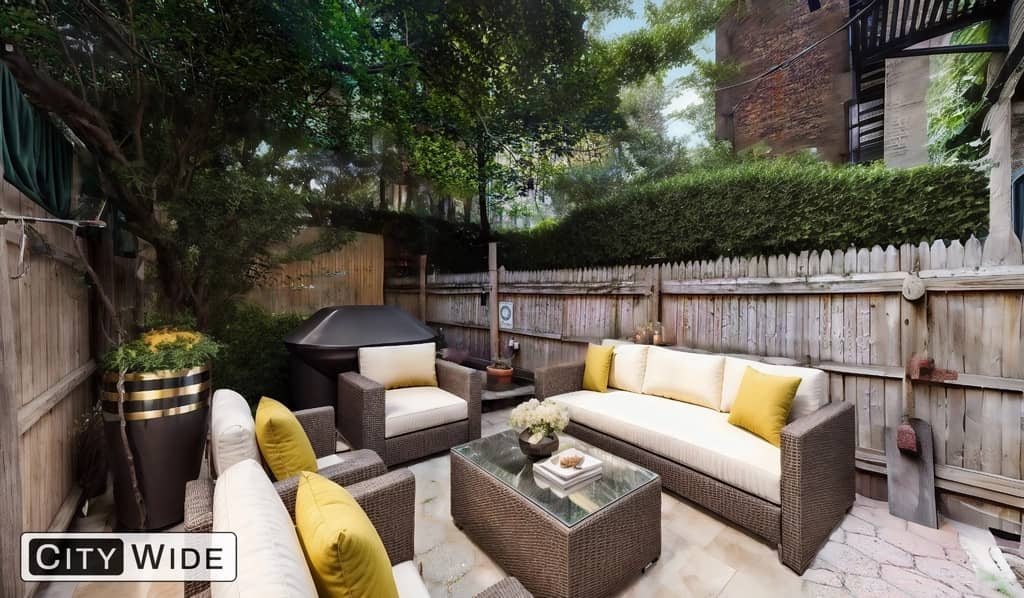 Upper East Side apartment with private backyard in October of 2026