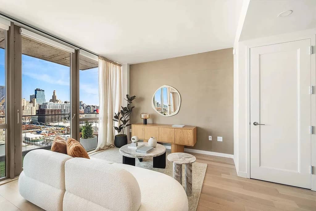 One bedroom apartment with floor-to-ceiling windows in September of 2026