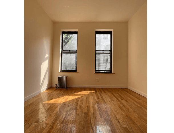 empty room with two windows