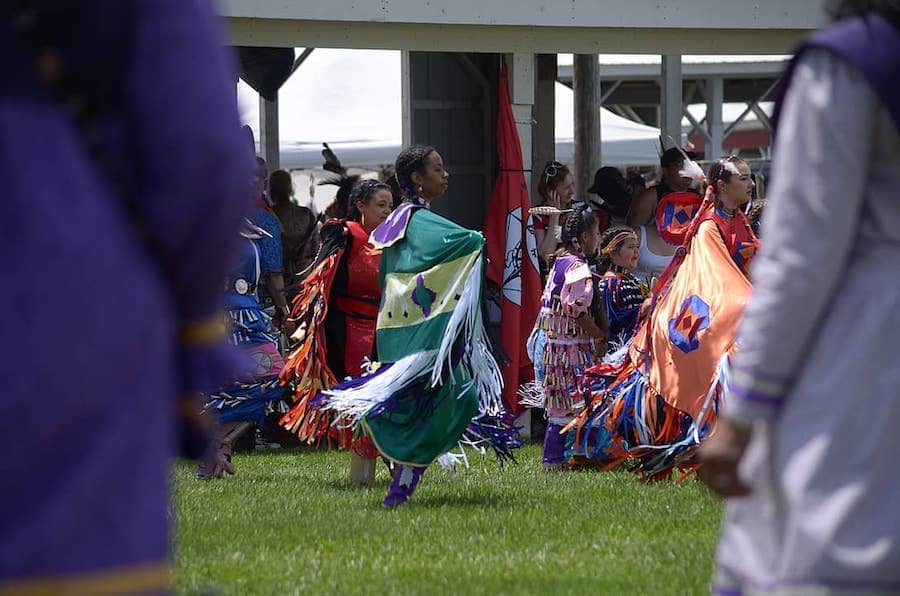 Lenape tribe members partaking in Lenape Pow Wow