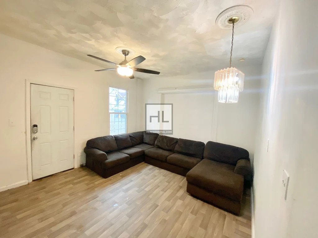 living room with large couch