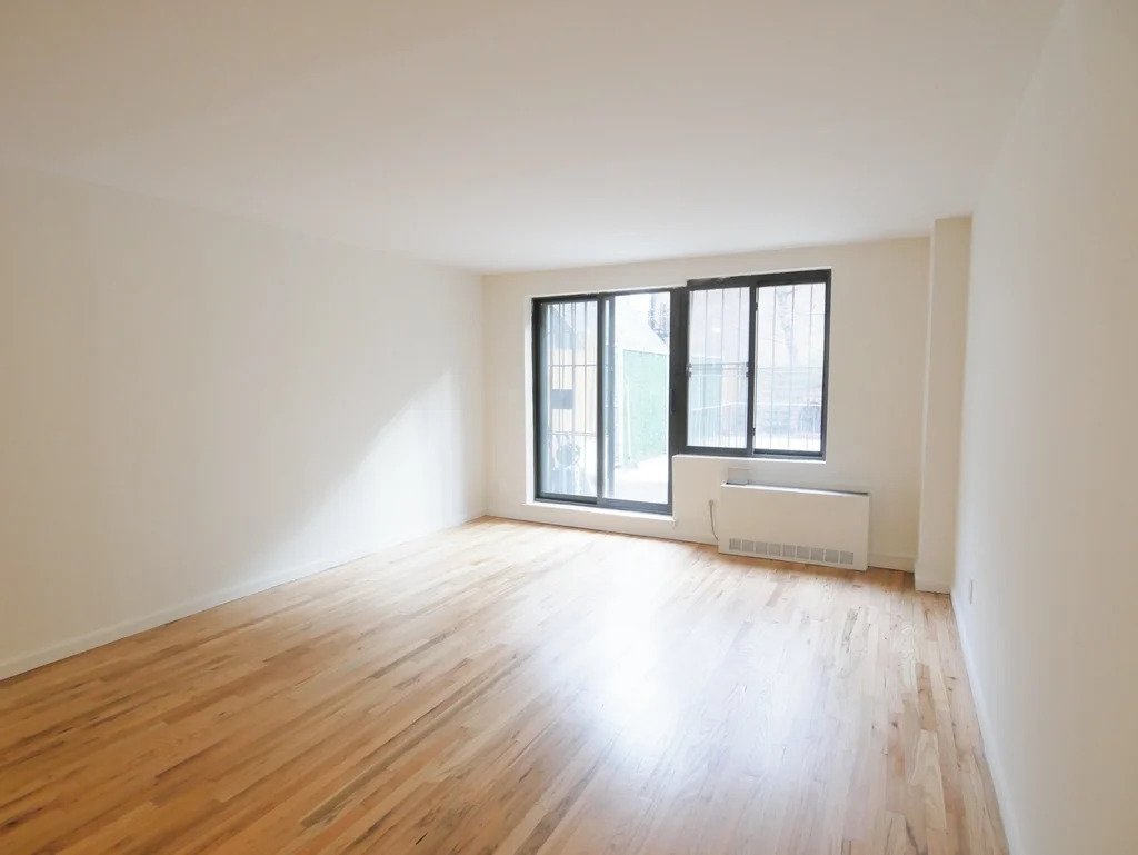 Living room with glass door