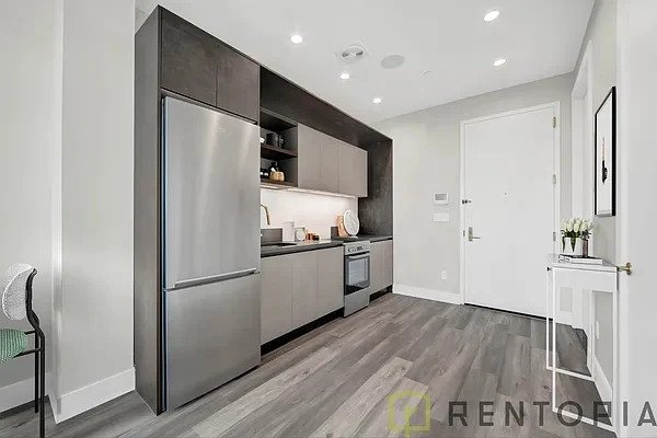 Kitchen with stainless steel appliances