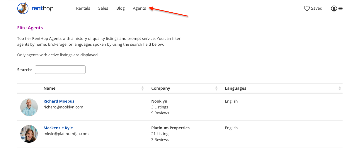 Elite Agent Page