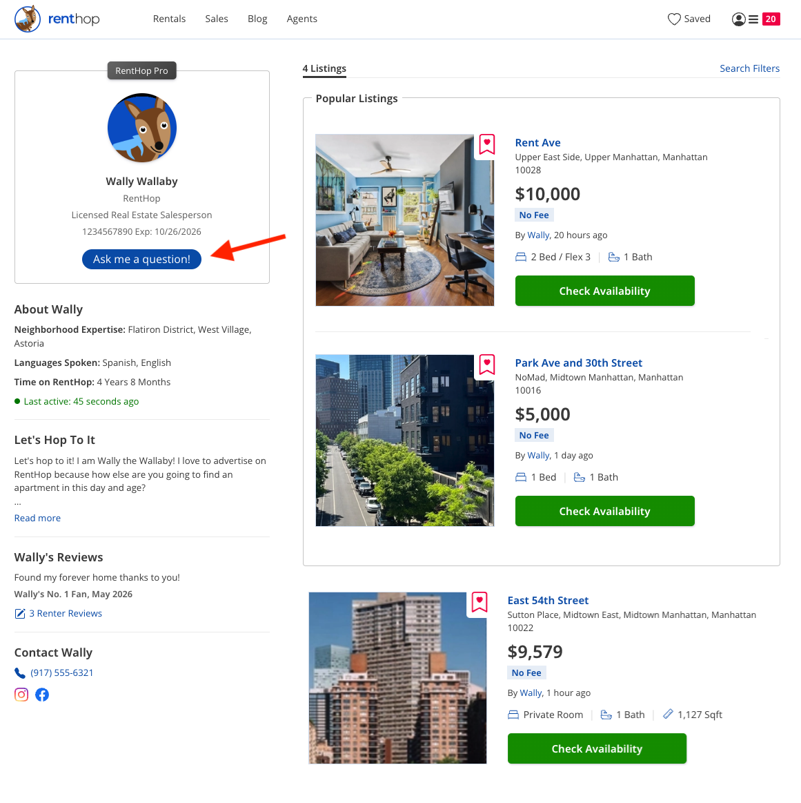 Updated Agent Profile Page