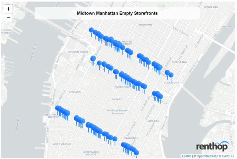 Over 30% of Storefronts are empty on 42nd Street as New COVID-19 Restrictions Loom