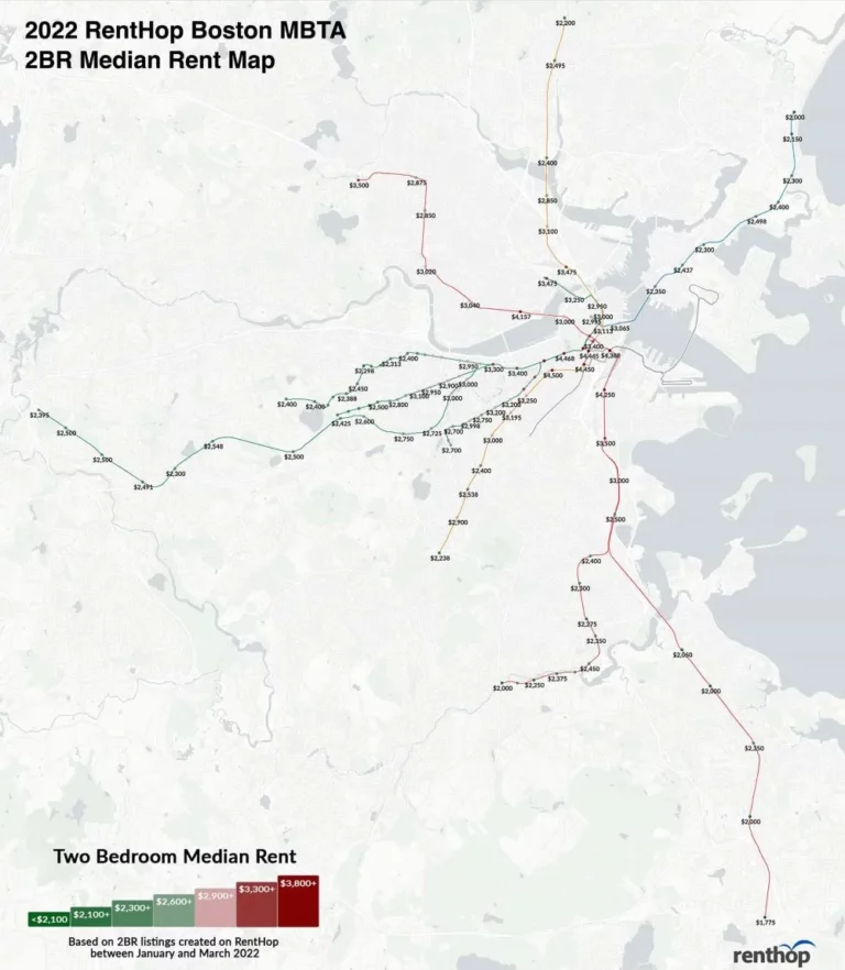 Boston MBTA Rent Map